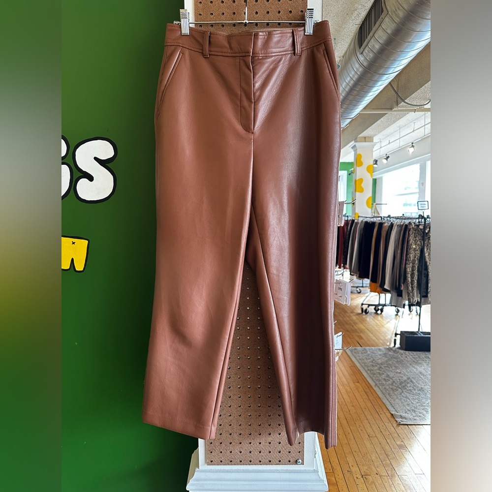 Aritzia Babaton Brown Leather Pants